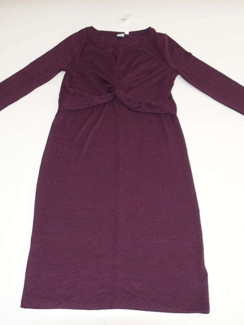 Gap Women's Maternity Sweater Dress Small NWT Long Sleeves Wine Red Tie Chest S